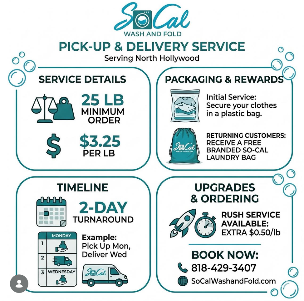 SoCal Wash and Fold Pick Up and Delivery Services